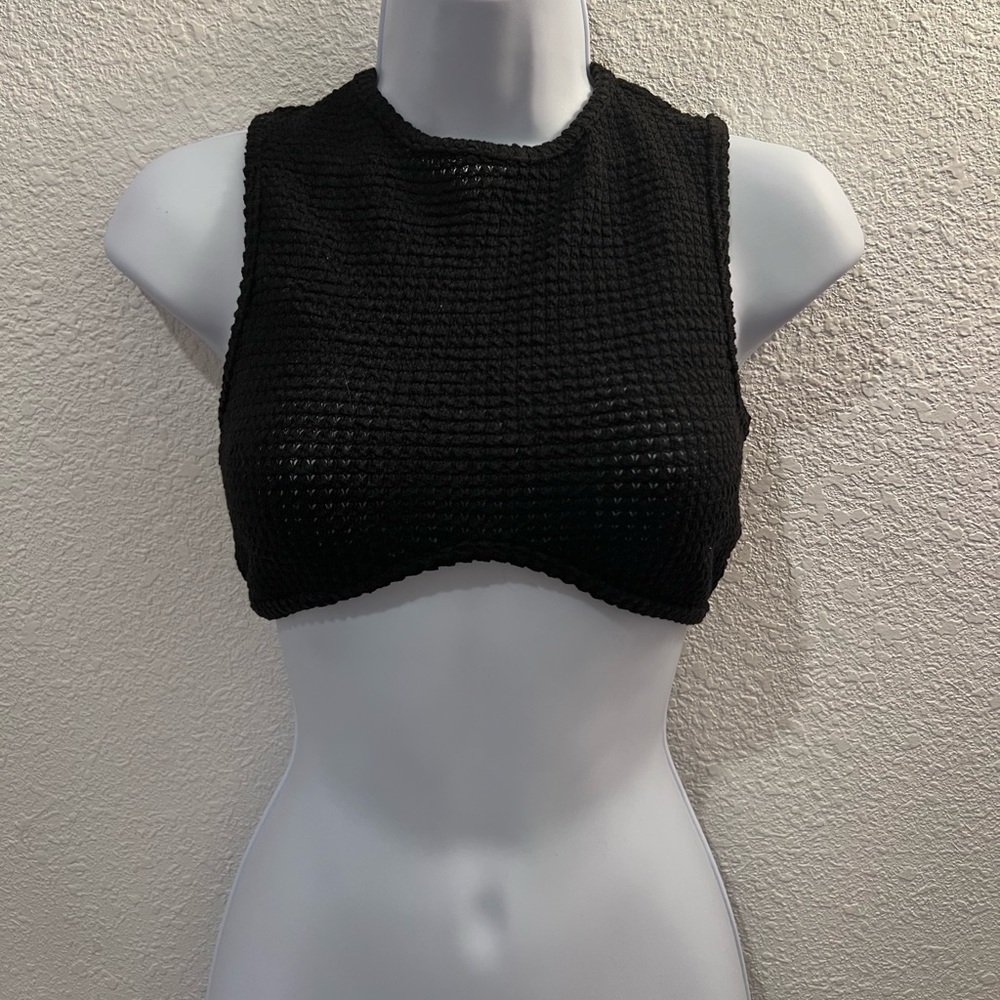 black bra top
